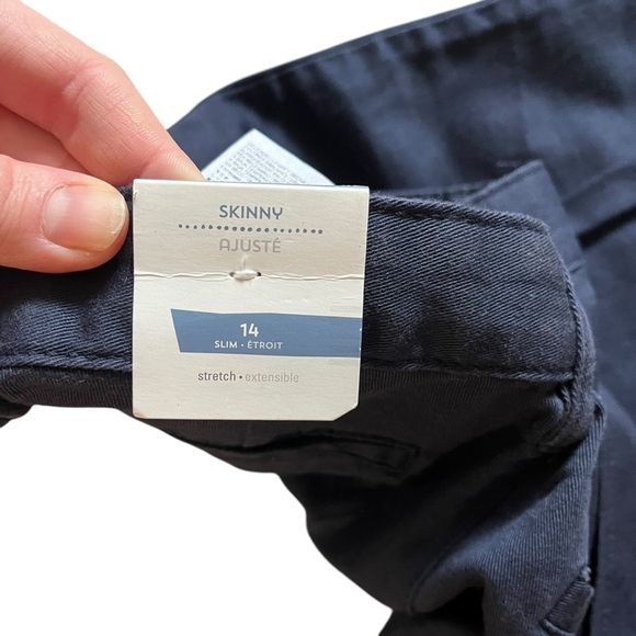 Old Navy Slim Fit Navy Blue Stretch Skinny Pants Size 14 Girls Adjustable Waist - Picture 4 of 12